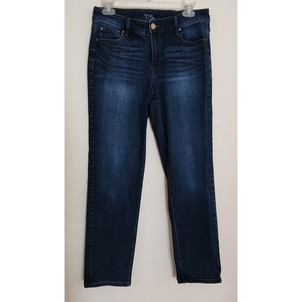 Time and True Jeans Women Size 8 Straight Mid Rise Stretch Heavyweight